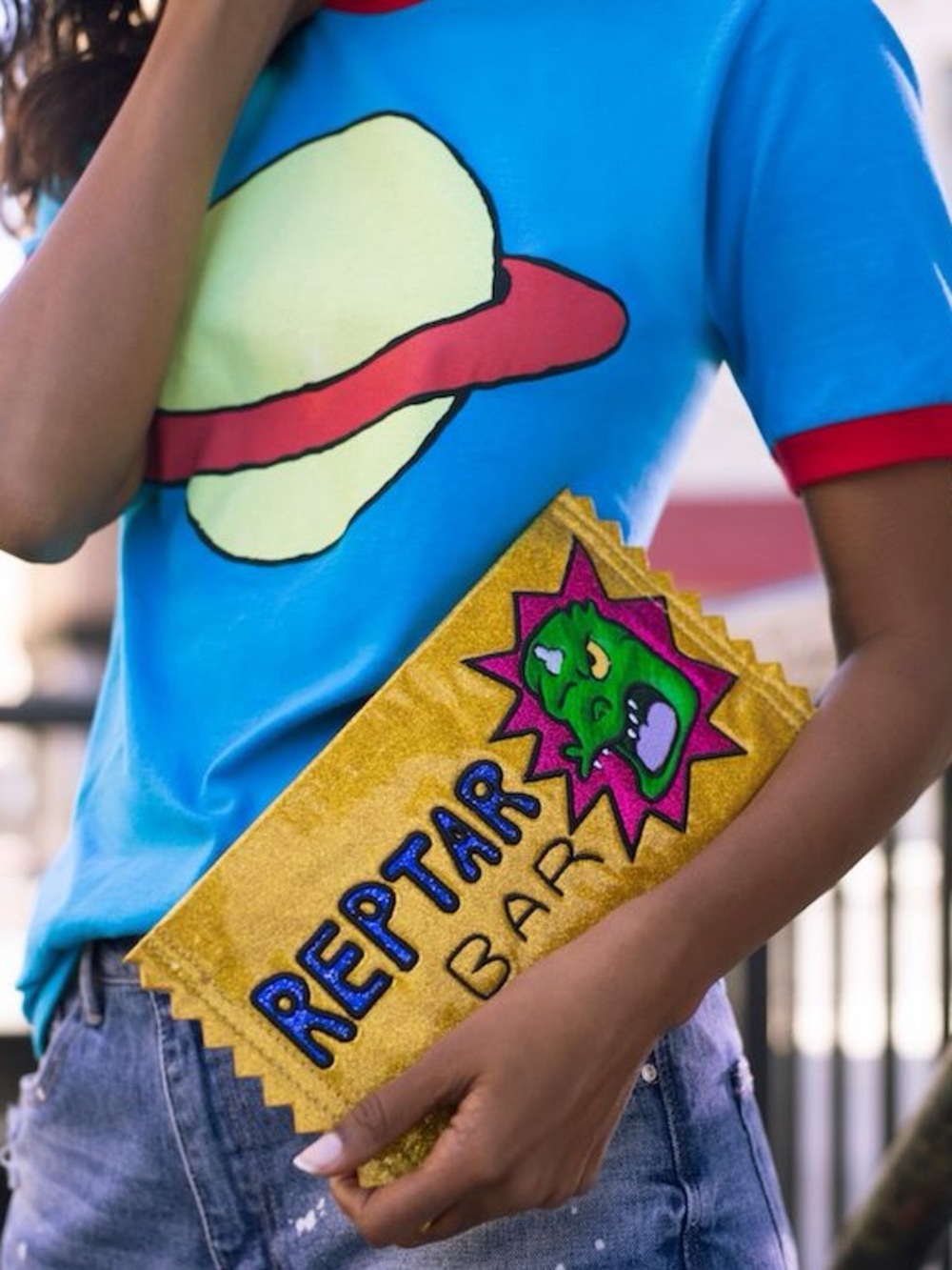 Danielle Nicole Rugrats Reptar Bar zipper bag